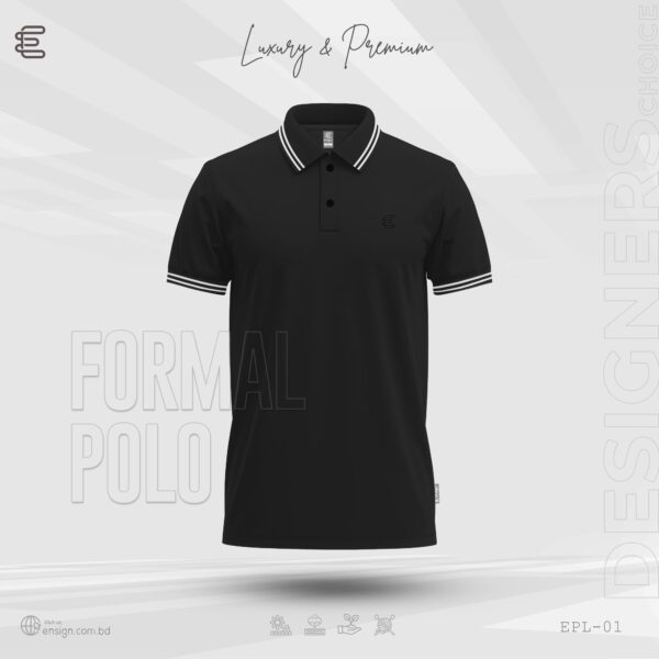 Ensign Premium PK Cotton Polo Shirt - Black