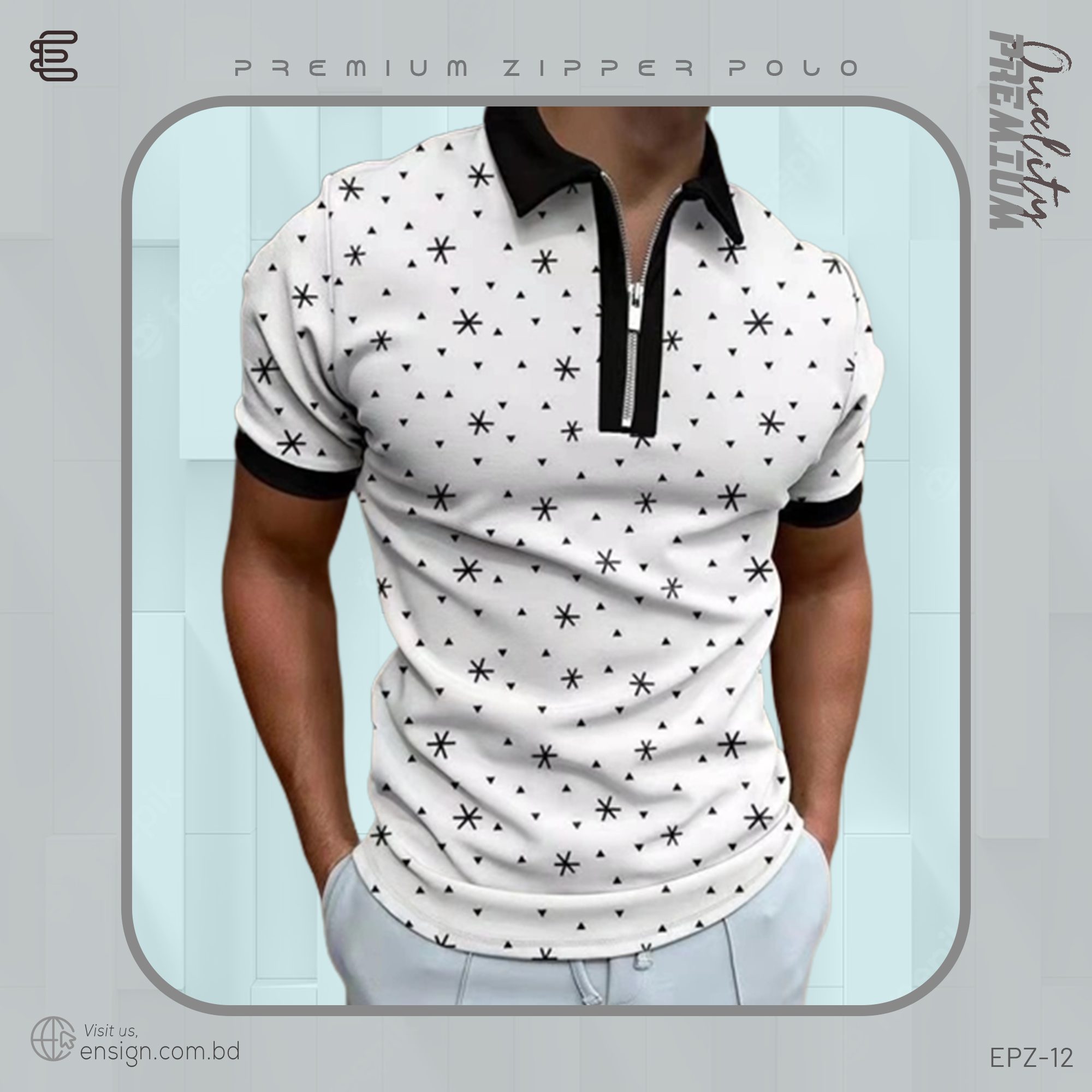 Ensign Stylish Zipper Polo T-shirt – Ensign